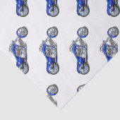 Motorfiets 1 - blauw tissuepapier (Detail)