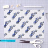 Motorfiets 1 - blauw tissuepapier (Craft)