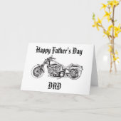 Motorfiets..1, Happy Vaderdag DAD Kaart (Gele Bloem)