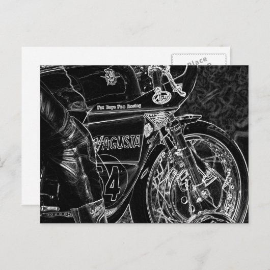 Motorfiets 1 pccna briefkaart (Voorkant / Achterkant)