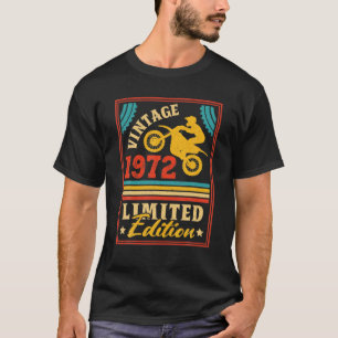 Motorfiets 50th Birthday Mannen  1972 Biker Mo T-shirt