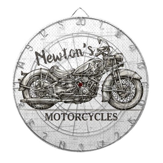 motorfiets - Aangepaste NAAM - Biker Garage Dartbord (Voorkant)