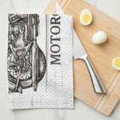  motorfiets - Aangepaste NAAM - Biker Garage Theedoek (Quarter Fold)