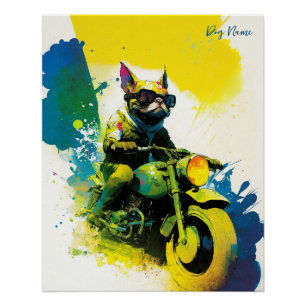Motorfiets - Anime French Bulldog 007 Perfect Poster