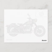   motorfiets Antiek motorfiets Tekening Briefkaart (Achterkant)