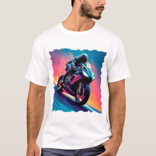 Motorfiets bij hoge snelheid t-shirt