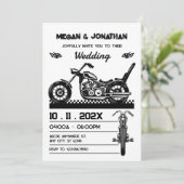  motorfiets biker bruiloft kaart (Staand voorkant)