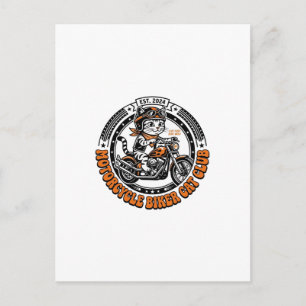 Motorfiets Biker Kat Dierenliefhebber Shirt Kunst  Briefkaart
