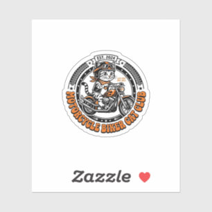 Motorfiets Biker Kat Dierenliefhebber Shirt Kunst Sticker