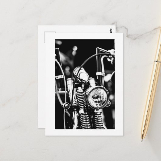 Motorfiets Biker Ride Rider Briefkaart (Voorkant / Achterkant in situ)