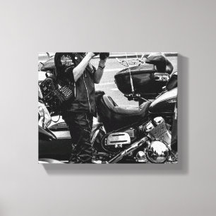 Motorfiets Biker Ride Rider - Gegevens Canvas Afdruk