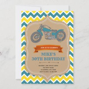 Motorfiets Birthday Invitation card Kaart