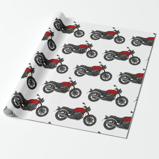 Motorfiets Cadeaupapier (Uitgerold)