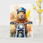 Motorfiets Capybara Kaart (Gele Bloem)