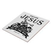 Motorfiets Christelijk Biker John 14:6 Volg Jesus Tegeltje (Zijkant)
