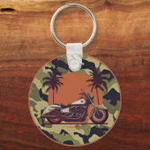  Motorfiets Classic Sunset Beach Biker Camo Sleutelhanger (Voorkant)