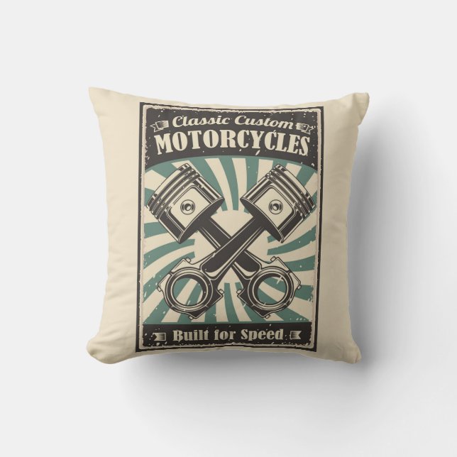 Motorfiets decoratieve gooi kussens (Voorkant)
