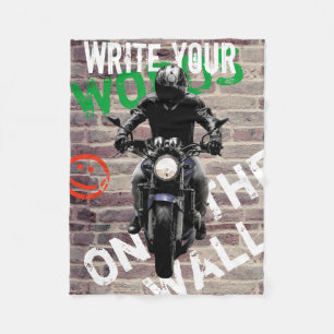 Motorfiets Deken Bakstenen Muur Custom Graffiti