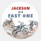 Motorfiets Dirt Bike Verjaardag Sticker (Voorkant)