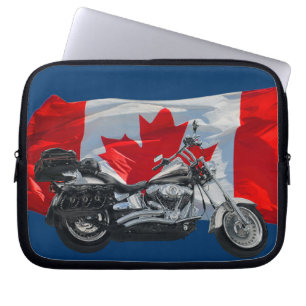 Motorfiets- en Canada-hoes voor patriottische lapt Laptop Sleeve