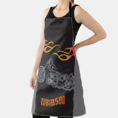 Motorfiets en Fietser vlammen Schort (Insitu)