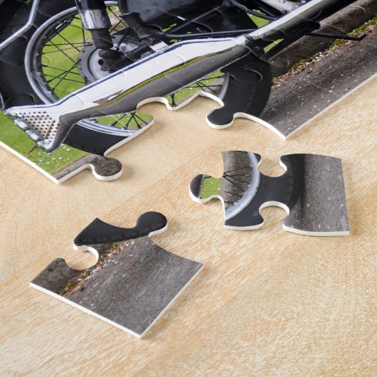 Motorfiets en spitvuur legpuzzel (Zijkant)