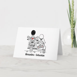 Motorfiets en zijspan huwelijksjubileum kaart