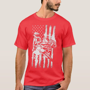 Motorfiets Freestyle Supercross-American Flag Moto T-shirt