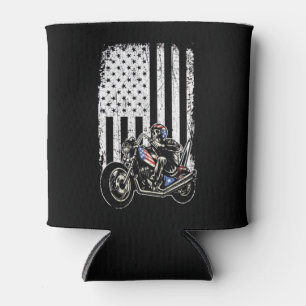 motorfiets - gedetailleerd met Amerikaanse vlag Blikjeskoeler