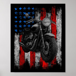 Motorfiets Graphic Mannen Biker Amerikaanse Vlag Poster
