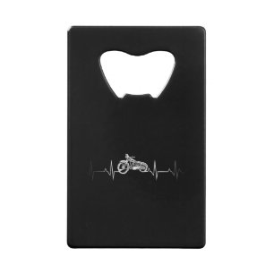 Motorfiets Heartbeat T-Shirt - Ik hou van mijn mot Kredietkaart Flessenopener