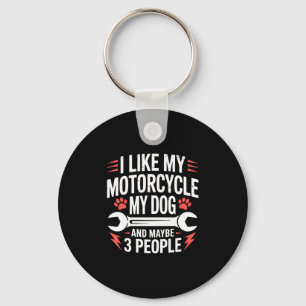 Motorfiets Hond Eigenaar Humor Sleutelhanger