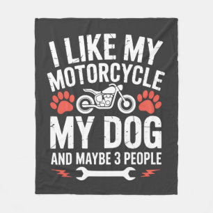 Motorfiets Hond Sarcastische Citaat Hond Humor Fleece Deken