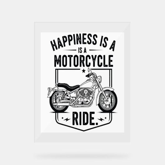 Motorfiets in Desert Cactus Westerne Set (3) Acryl Bord (Voorkant)