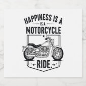 Motorfiets in Desert Cactus Westerne Set (3) Sparkling Wijnetiket (Enkel label)