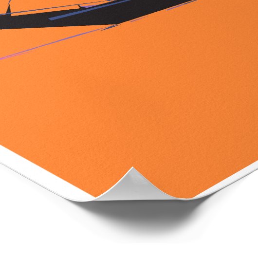 Motorfiets in transito poster (Hoek)