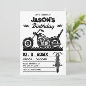  motorfiets jarig kaart (Staand voorkant)