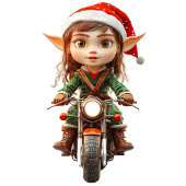 Motorfiets Kerst Elf Witte Gift Labels Cadeaulabel