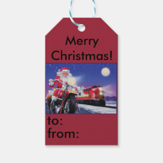 Motorfiets Kerst Gift label Cadeaulabel