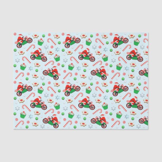 Motorfiets Kerst Vakantie Gift Tissuepapier (Voorkant)