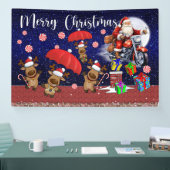 Motorfiets Kerstmis Binnen of Openlucht Spandoek (Beurs)