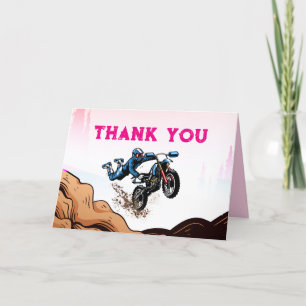 Motorfiets Kind Modder Stuntfiets Verjaardag Bedan Bedankkaart