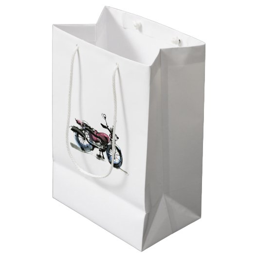 Motorfiets Medium Cadeauzakje (Voorkant Gekanteld)