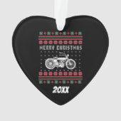 motorfiets met een lelijke kerstkeuken ornament (achterkant)