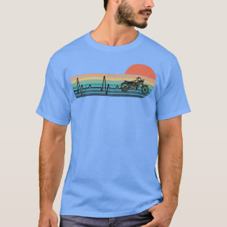 motorfiets met hartslag humor motorrijder man mot t-shirt