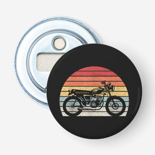  motorfiets met oprolmechanisme button flesopener (Voorkant)