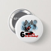 Motorfiets met racistische 6e verjaardag ronde button 5,7 cm (Voorkant /achterkant)