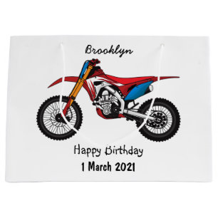 Motorfiets met rode vuilniswagen groot cadeauzakje