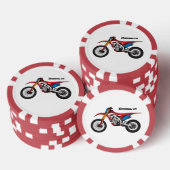 Motorfiets met rode vuilniswagen poker chips (Opstapeling)