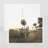 motorfiets met zijspan foto briefkaart (Voorkant / Achterkant)